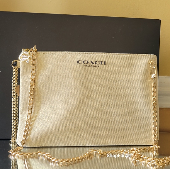 Coach Gold Chain Wristlet /cross Body - Picture 1 of 13